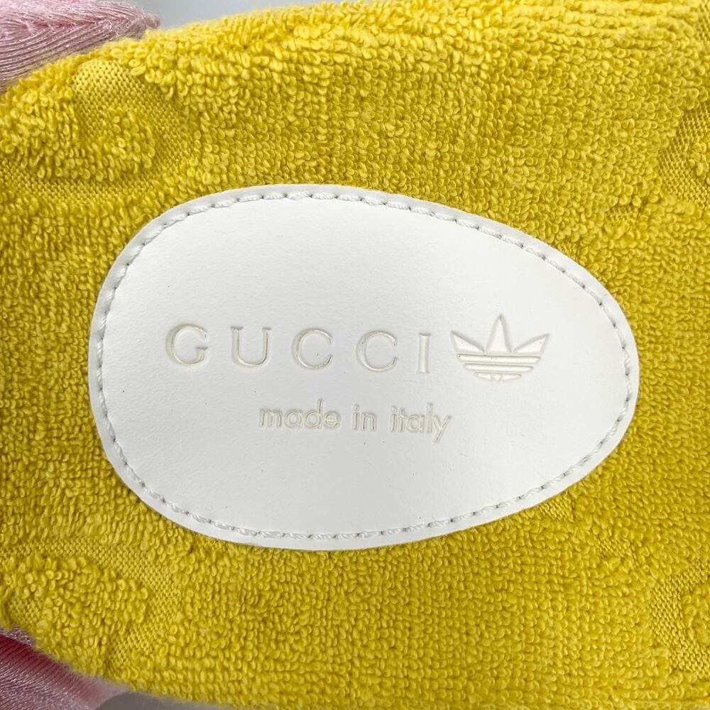 NIB Gucci x Adidas GG Platform Sandal Size 40 Slides Yellow - Picture 15 of 16